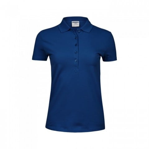 Indigo - Damska koszulka polo Luxury Stretch