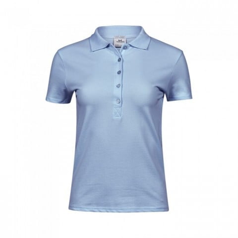 Light Blue - Damska koszulka polo Luxury Stretch