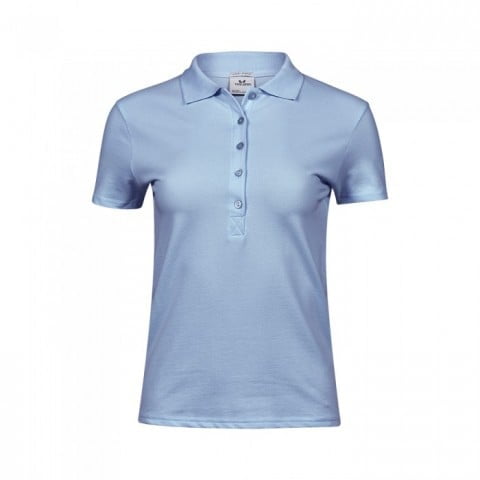 Light Blue - Damska koszulka polo Luxury Stretch