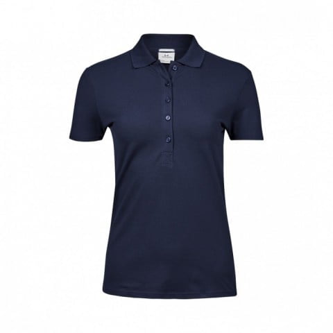 Navy - Damska koszulka polo Luxury Stretch