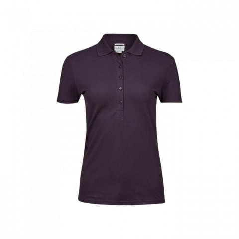 Plum - Damska koszulka polo Luxury Stretch