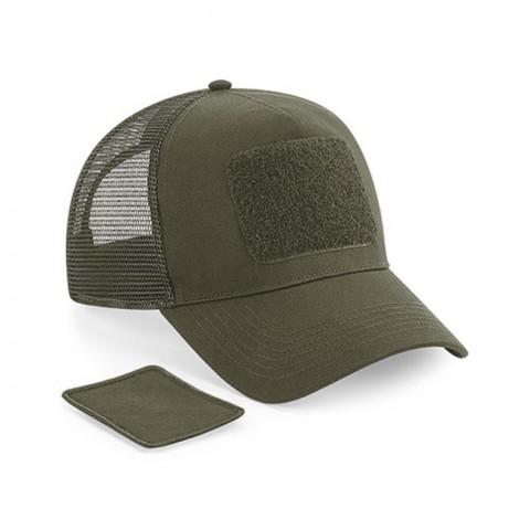 Military Green - Czapka Trucker Snapback z łatką na rzep