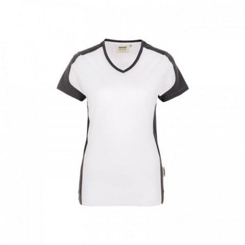 Biała koszulka damska z kontrastowymi wstawkami Hakro Performance 190
