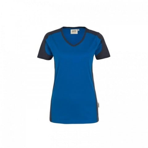 Niebieska koszulka damska z kontrastowymi wstawkami Hakro Performance 190