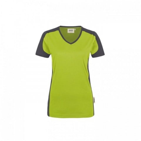Zielona koszulka damska z kontrastowymi wstawkami Hakro Performance 190