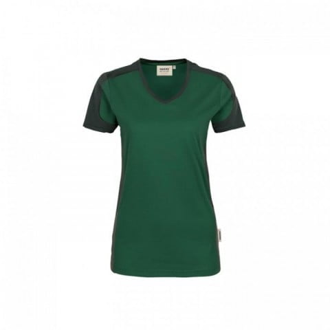 Zielona koszulka damska z kontrastowymi wstawkami Hakro Performance 190