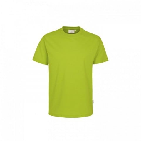 Limonkowy t-shirt dla pracowników z drukowanym logo Hakro Performance 281