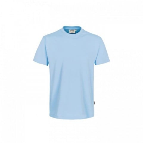 Klasyczny błękitny t-shirt męski z własnym haftem Hakro 292