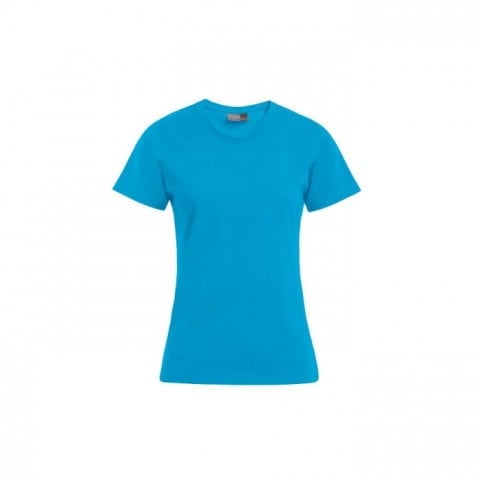 Niebieska damska koszulka z bawełny Promodoro Premium 3005