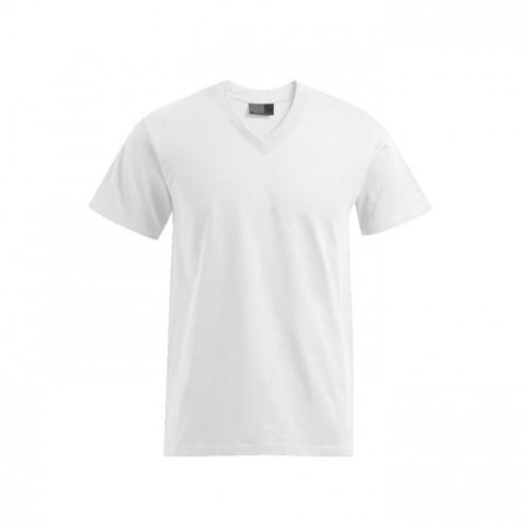 Biała męska koszulka w serek z własnym logo Promodoro 3025