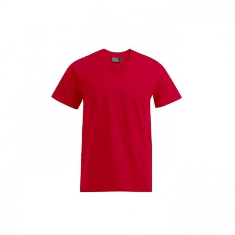 Czerwona męska koszulka w serek z własnym logo Promodoro 3025