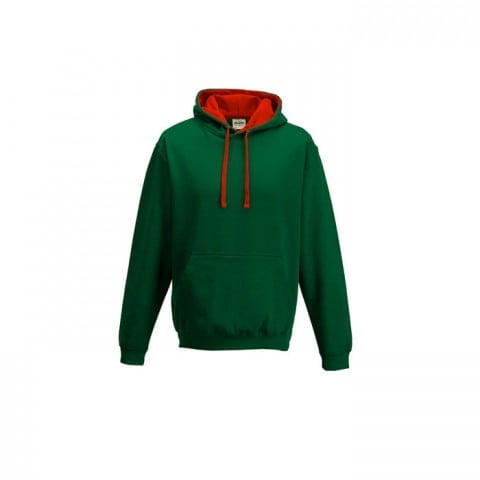 Bottle Green/Fire Red - Bluza z kapturem Varsity Hoodie