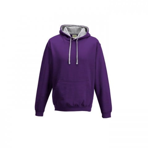 Purple/Heather Grey - Bluza z kapturem Varsity Hoodie