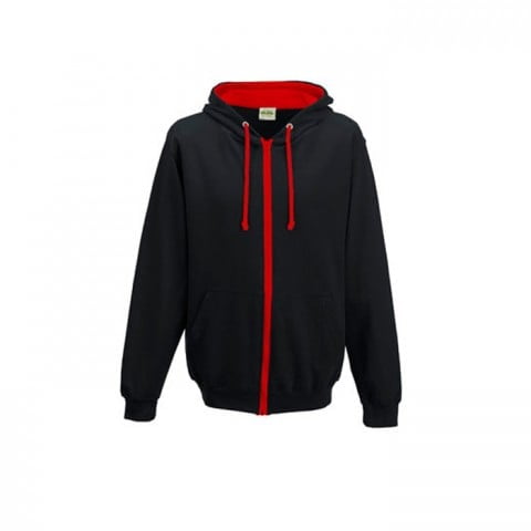 Jet Black/Fire Red - Bluza dwukolorowa Varsity Zoodie