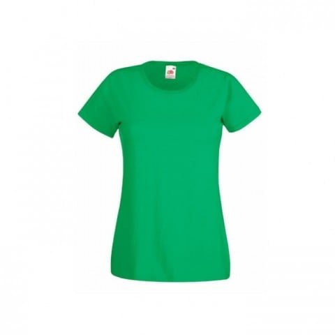 Damska koszulka zielona bawełniana Fruit of the Loom Valueweight T 61-372-0