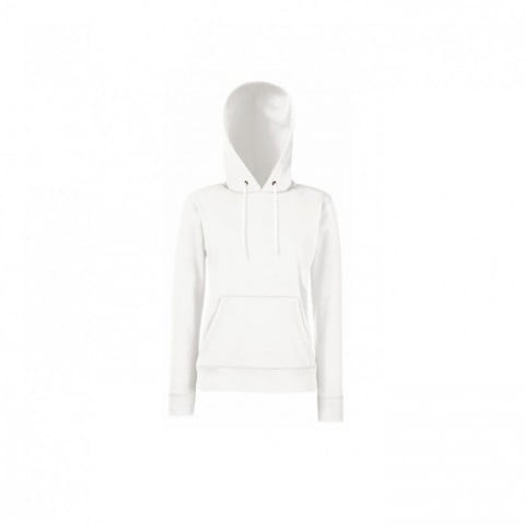White - Klasyczna bluza z kapturem Lady-Fit