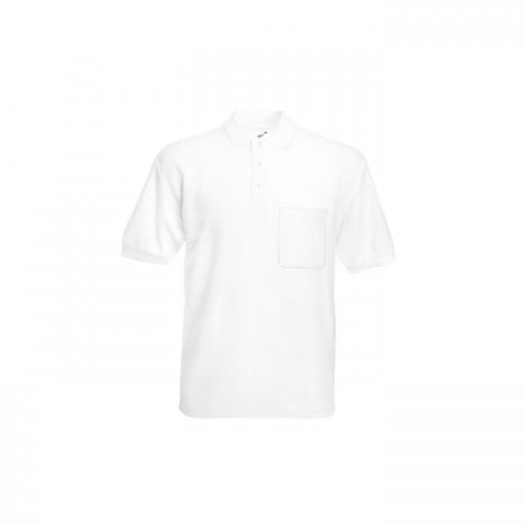 White - Koszulka polo z kieszonką 65/35