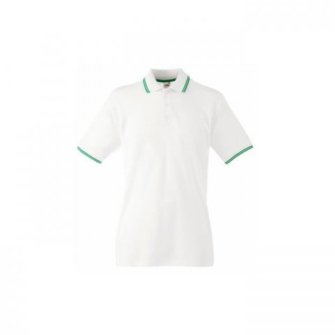 White/Kelly Green - Koszulka polo Tipped