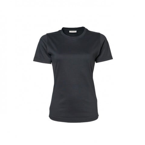 Ciemnoszara koszulka damska z bawełny organicznej Tee Jays Interlock Tee 580