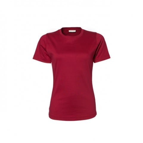 Czerwona koszulka damska z bawełny organicznej Tee Jays Interlock Tee 580