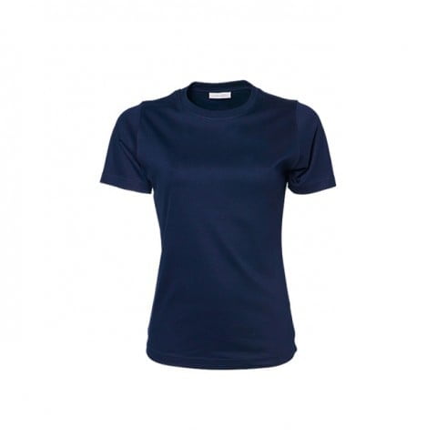 Ciemnogranatowa koszulka damska z bawełny organicznej Tee Jays Interlock Tee 580