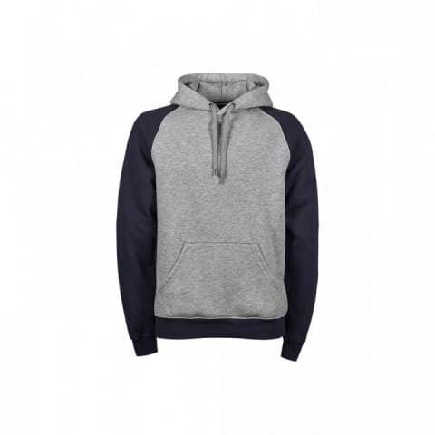 Heather Grey/Navy - Damska dwukolorowa bluza Hooded