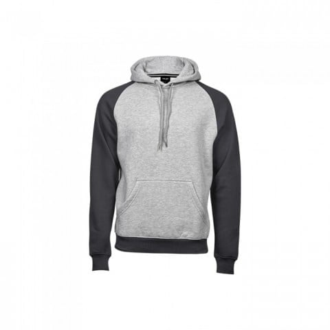 Heather Grey/Dark Grey - Męska dwukolorowa bluza Hooded