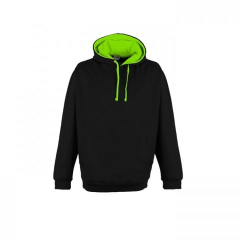 Jet Black/Electric Green - Bluza z kapturem Superbright