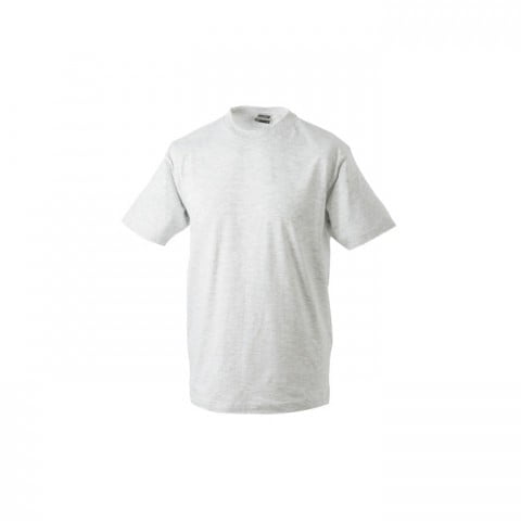 Szara męska koszula z własnym drukiem firmowym Round t-medium James & Nicholson JN001