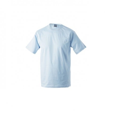 Błękitna męska koszula z własnym drukiem firmowym Round t-medium James & Nicholson JN001