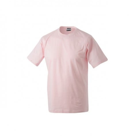 Różowa męska koszula z własnym drukiem firmowym Round t-medium James & Nicholson JN001