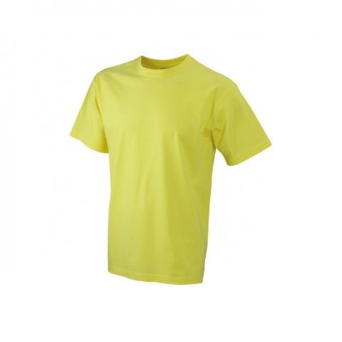 Żółta męska koszula z własnym drukiem firmowym Round t-medium James & Nicholson JN001