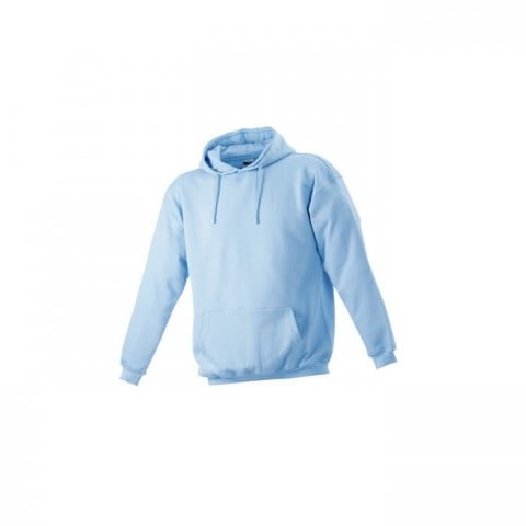 Light Blue - Męska bluza bez zamka Hooded Jacket