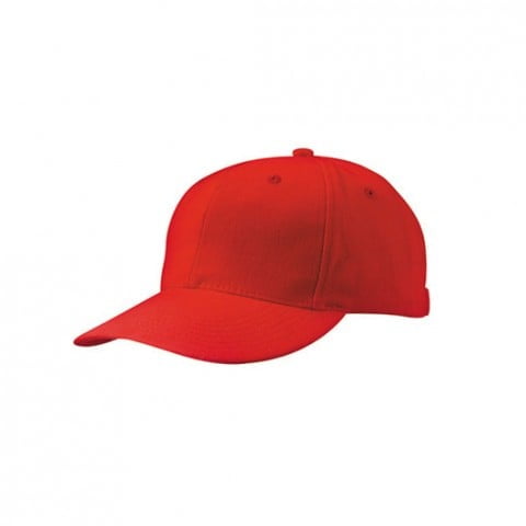 czerwona 6-panelowa czapka z haftem