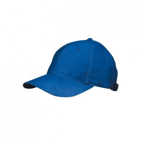 niebieska 6-panelowa czapka z haftem
