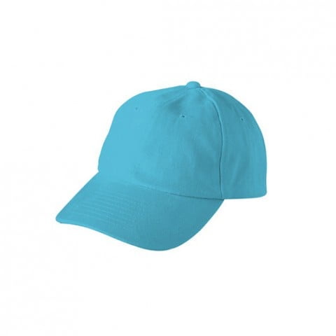 turkusowa czapka reklamowa z nadrukiem