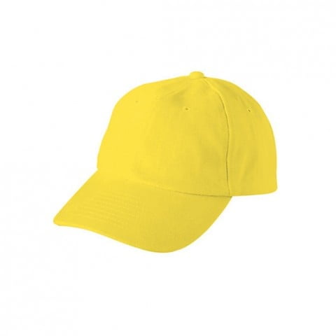 żółta czapka reklamowa z nadrukiem