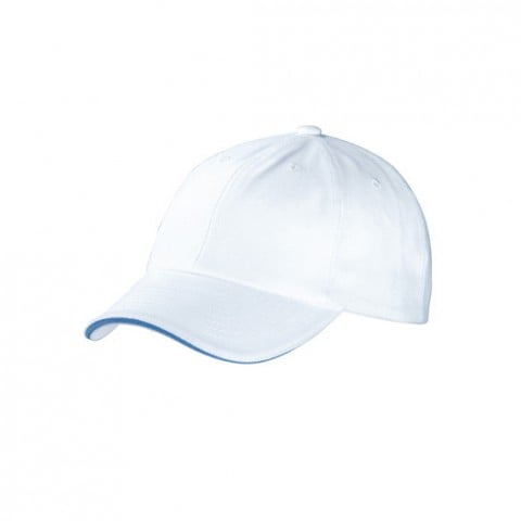 biało-niebieska czapka sandwich firmowa