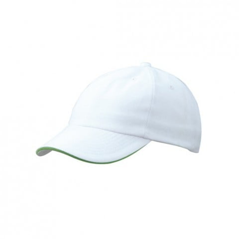 biało-zielona czapka sandwich firmowa