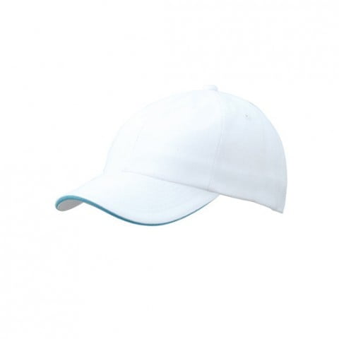 biało-niebieskia czapka sandwich firmowa