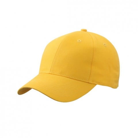 żółta czapka reklamowa z logo