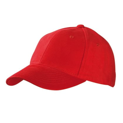 czerwona czapka promocyjna z haftem