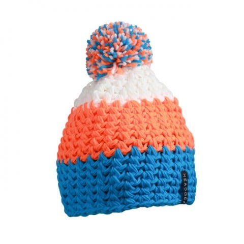 Pacific/Neon Orange/White - Czapka zimowa Crocheted