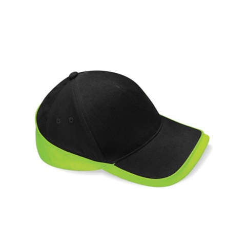 Black/Lime Green - Kontrastowa czapka Teamwear Competition