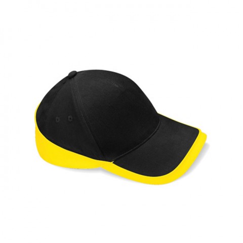 Black/Yellow - Kontrastowa czapka Teamwear Competition