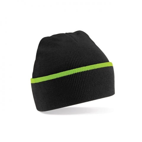 Black/Lime Green - Czapka zimowa Teamwear