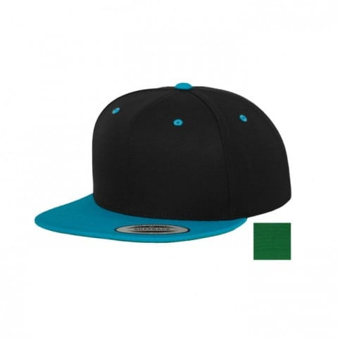 czarno-turkusowy snapback flexfit z haftem