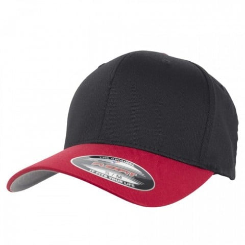 black-red Flexfit Wooly Combed 2-Tone