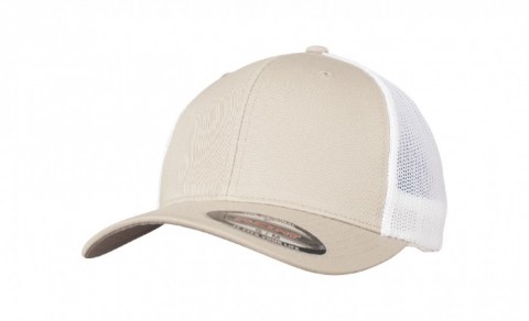 Khaki/White - Czapka dwukolorowa Trucker Mesh