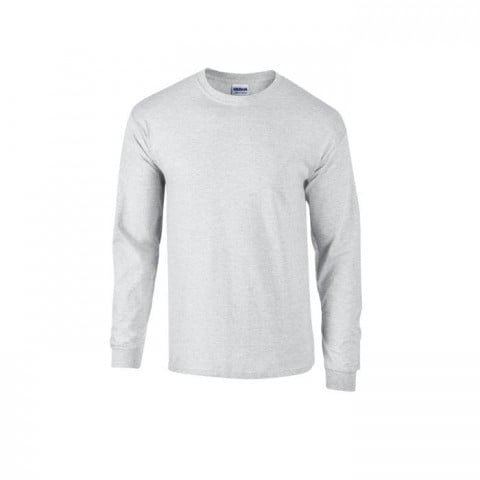 Szara koszulka z długim rękawem z własnym haftem lub drukiem Longsleeve T-Shirt Ultra Cotton™ Gildan 2400